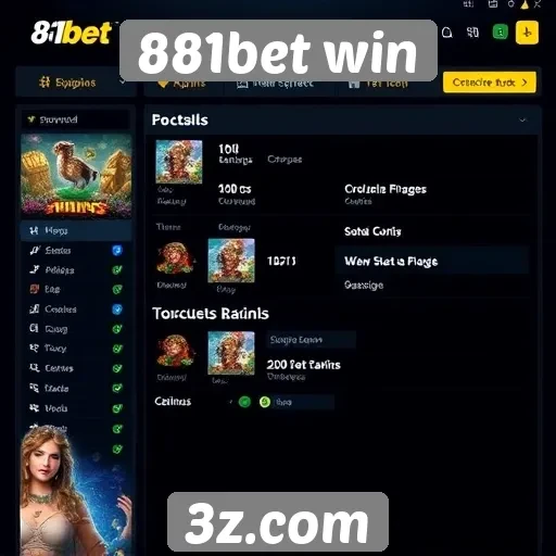 Novidades na interface do 881bet win